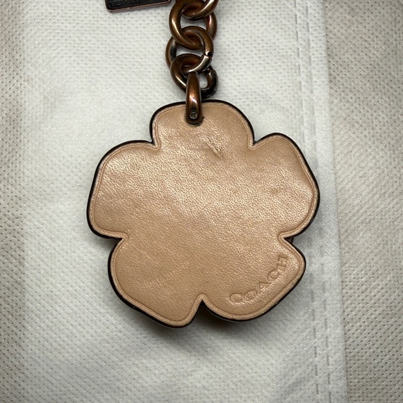 Coach “Tea Rose” Collection BagCharm Keychain Bronze Metal Hangtag and HDWRE - Picture 10 of 13